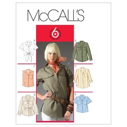 5052 MCCALLS  6 CUTE SLEEVES  OR NOT  TIED OR NOT BLOUSE PATTERN 14-20 OR 6-12 UNCUT CHOICE